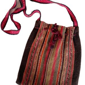 Handcrafted Brown Bag with Pink Accents